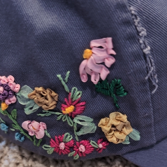 District Gray Floral Embroidered Hat - Picture 3 of 9